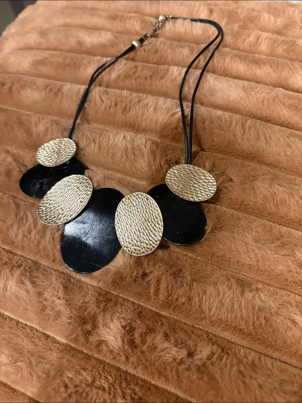 Gold & Black Statement Necklace - Women's Jewelry